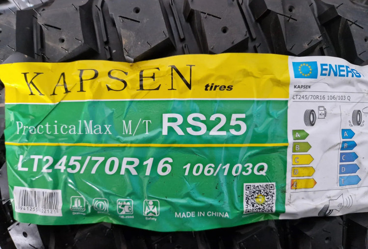 لاستیک 245/70/16 کپسن Kapsen PracticalMax M/T RS25 (4 حلقه)
