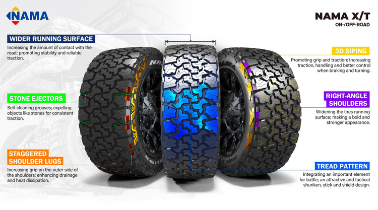 لاستیک 31/10.5/15 ناما XT BF NAMA