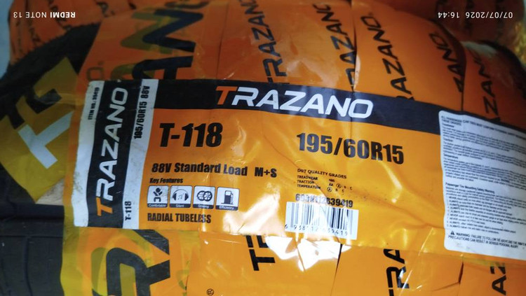 لاستیک 195/60/15 ترازانو TRAZANO T118 2026 (2 حلقه)