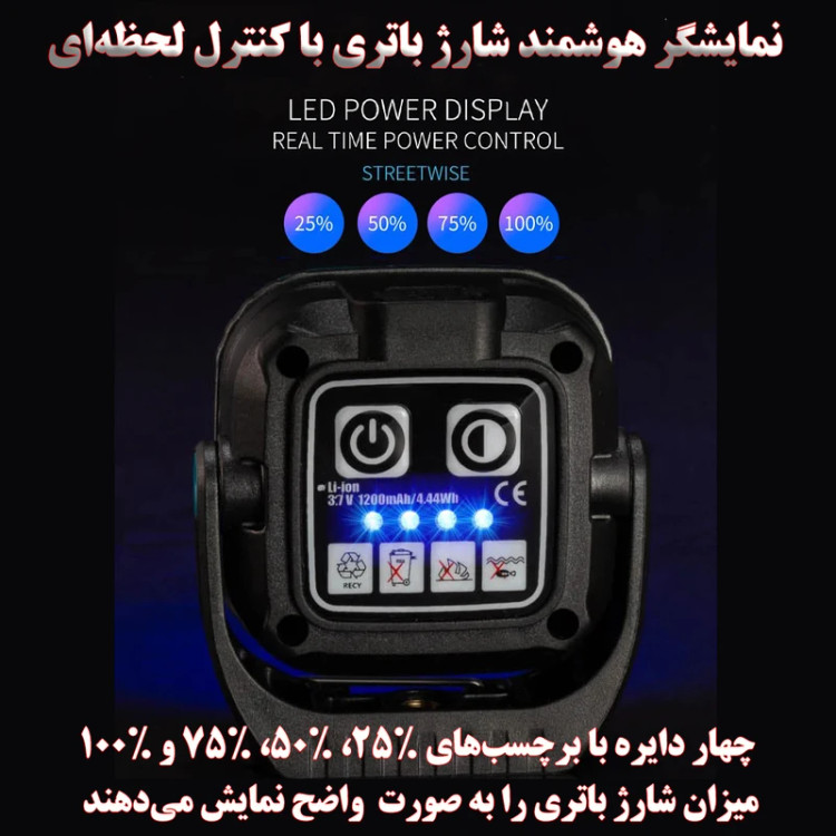 چراغ اضطراری مدل W8129-2 با نور چند رنگ